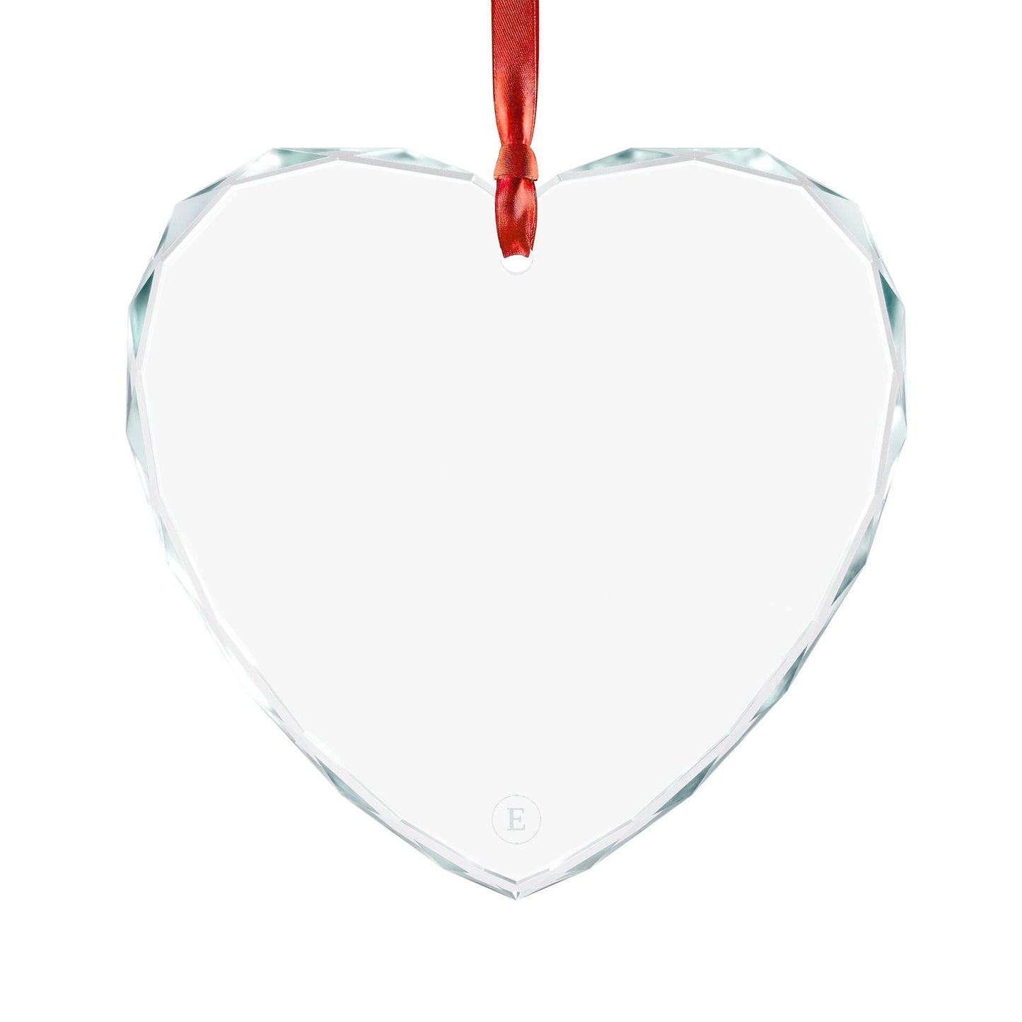 Engravable Crystal Glass Ornament — Round or Heart Holiday Keepsake