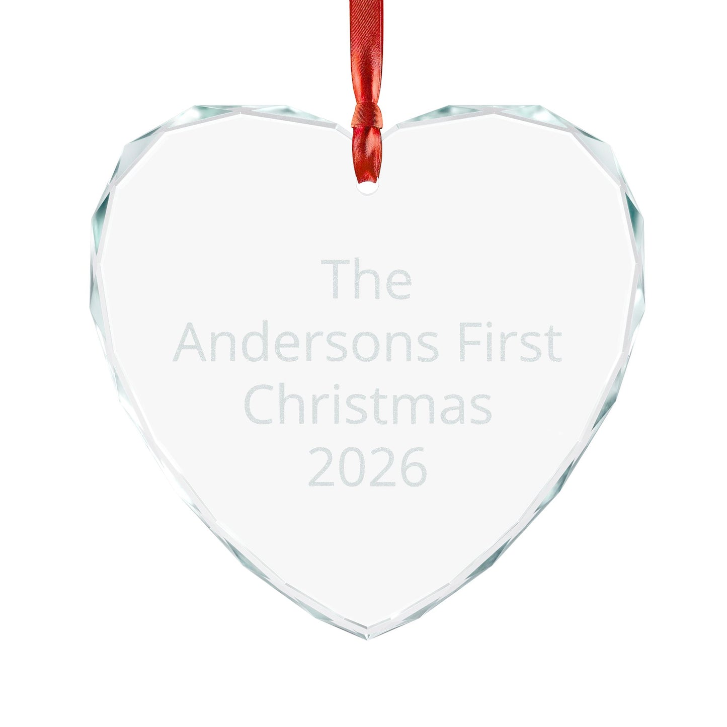 Engraved Crystal Christmas Ornament — Personalized "First Christmas 2026" Keepsake