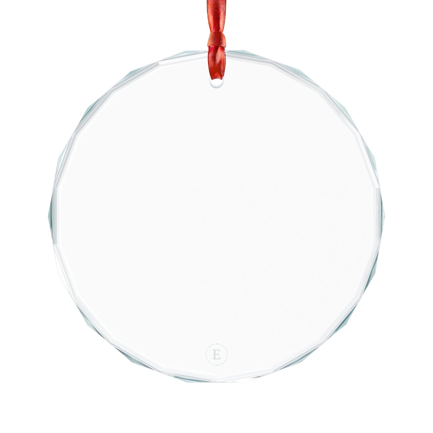 Engravable Crystal Glass Ornament — Round or Heart Holiday Keepsake